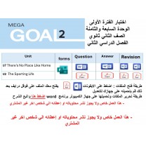 اختبار الفترة الأولى منهج MG2- English 2.2 - الوحدتين السابعة والثامنة ( ورقي - Forms ) الفصل الدراسي الثاني + المراجعة 